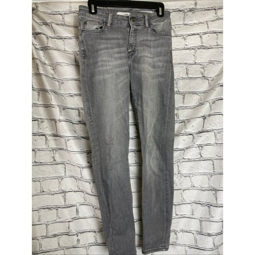 M1858 New York Kristen Jeans 2/26 Womens Gray Wash Skinny Stretch Cotton Denim